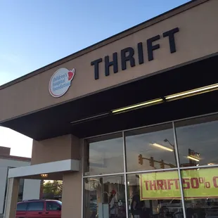 Signage. Everyday is 50% off.