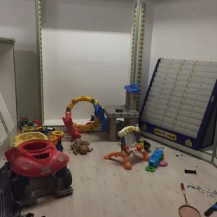 Maybe the toy section looks like this to discourage parents from leaving their kids in this area to play.