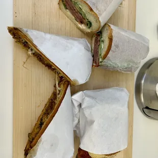 Cubano, Sichuan chicken, Spam mi