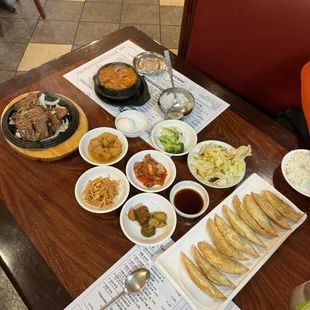 Mandu, Galbi, Kimchi Stew