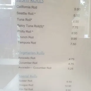 menu