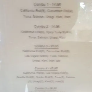 menu