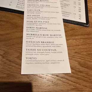 Cocktail Menu