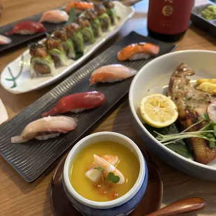 sushi and sashimi, sushi, sashimi, food