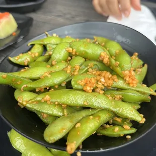 Spicy Garlic Edamame