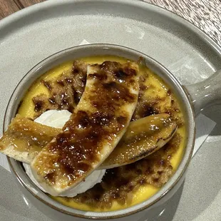 Bananas foster crème brûlée.