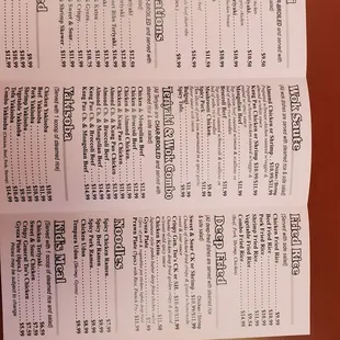 Menu as of January 2021