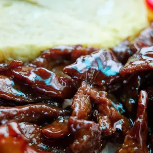 Teri beef (close up)
