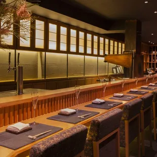 a long table with place settings