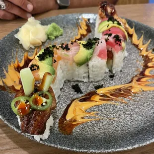 Dragon King Roll - Also ordered a regular Dragon Roll and a Lion King Roll and they were both delicious, but forgot to take a picture.