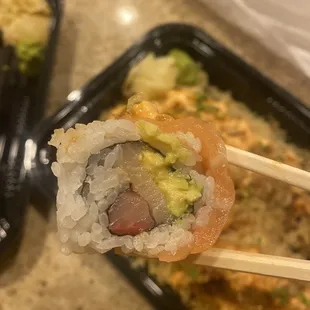 Double Roll Hamachi Inside and Salmon Outside