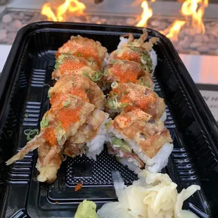 Spider Man Roll with generous soft shell crab. Very tasty!