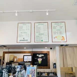 Cafe menu