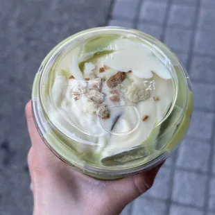 Banana Crème Matcha Latte - top