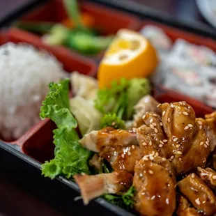 Two Item Bento: Chicken Teriyaki and CA Roll ($16)