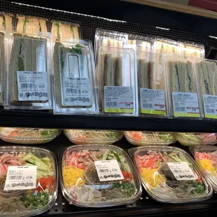 Sandwiches and salads