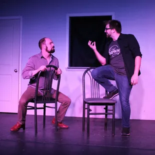 Colin Bates with Derek Miller perform in OKC Improv's house show "One Night Stand!"