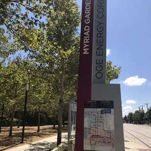 Signage at streetcar platforms educate users about streetcar services.