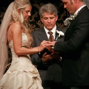 OKC Wedding Officiants Pastor John T Snelson V  performing a wedding ceremony in the Sand Plum, Guthrie OK.