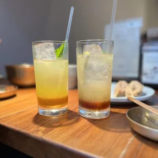 Tangerine and sweet plum ades