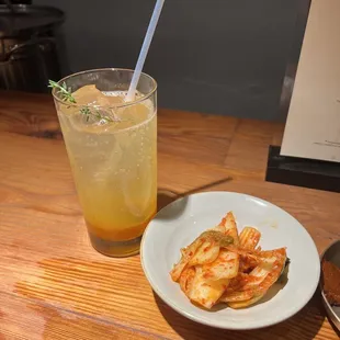 Tangerine ade and kimchi
