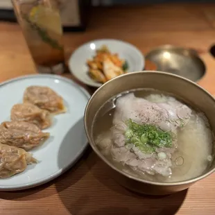 Entire meal with cocktail