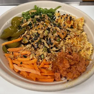 a bowl of food on a table