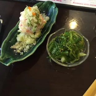 Snow Crab Salad and Seaweed salad