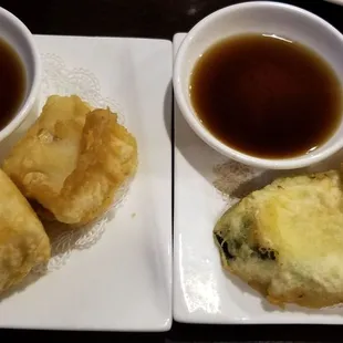 Age tofu and zucchini tempura