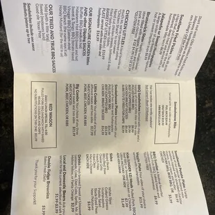 Most recent menu for Okie Dokie Smokehouse. Post February 2023