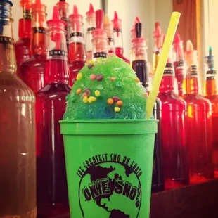 Refillable souvenir cup.