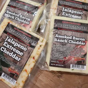four packages of jalapeno cheese