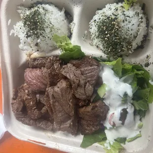 Garlic butter steak platter