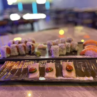 sashimi, sushi, sushi and sashimi, food