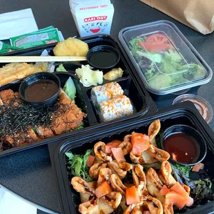 Bento Chicken Katsu &amp; Smoked Salmon Wontons