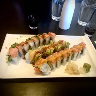 Golden Roll, Red Dragon Roll and the Crazy Salmon Roll. -Yum!