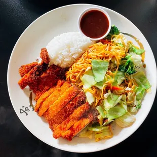 Yakisoba and Katsu Combination