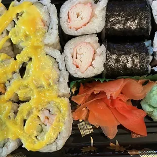 Crabmeat roll (right) and Boston roll (left)