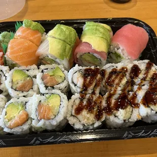 a variety of sushi