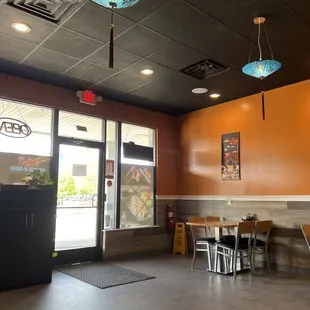 the inside of a restaurant