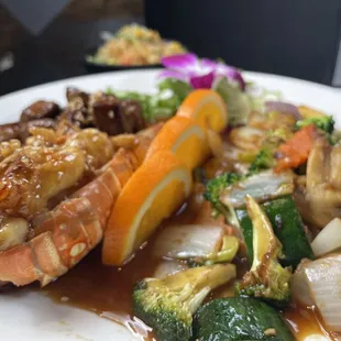 Hibachi lobster and steak