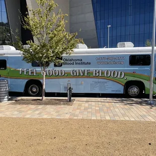 Check out the Oklahoma Blood Institute bus!