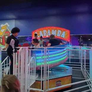 people enjoying a carnival ride