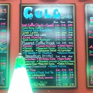 blurry menu board
