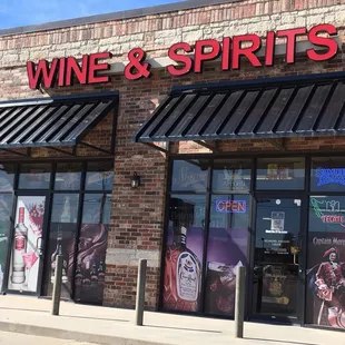 the front of a wine and spirits store