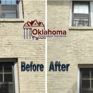 The recovery of a home through Oklahoma Foundation Solutions - before and after their work