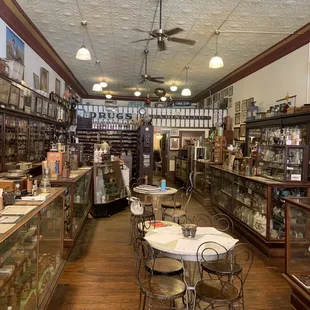 Looking inside part of the drug store.