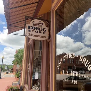 Here is the entrance sign to the old drug store.
