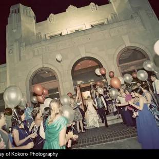 Perfect end to a perfect wedding, here at the Oklahoma Jazz Hall of Fame.