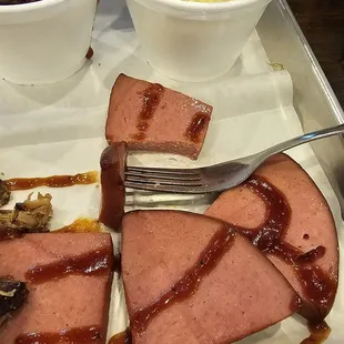 Very stingy serving of bologna